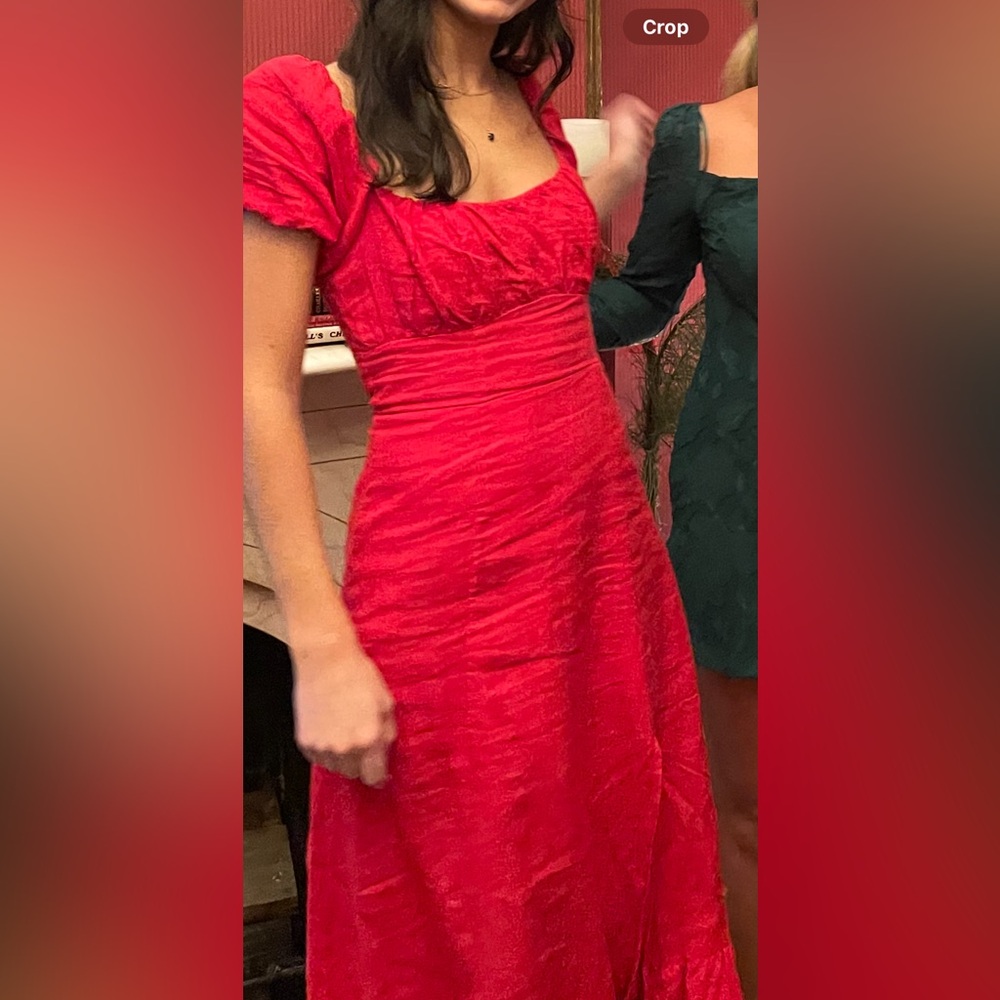 Scarlet Linen Maxi Dress